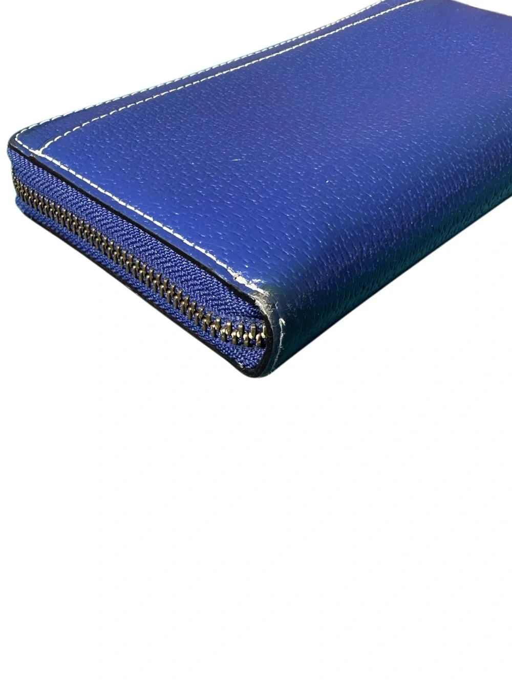 KATE SPADE Pebbled Leather Zip Around Wallet Blue Still Good For Some More Fun